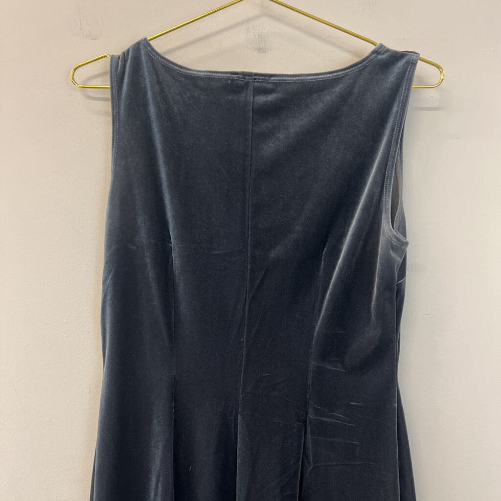 CDC Grey Velvet Sleeveless Dress 8