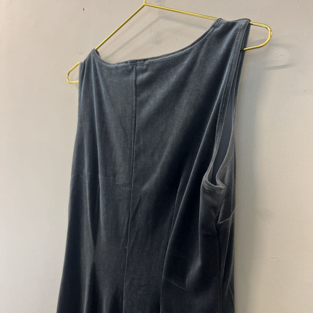 CDC Grey Velvet Sleeveless Dress 8