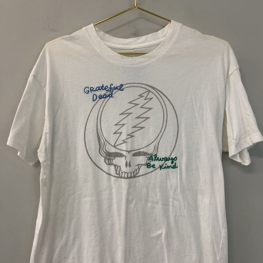 American Eagle White Grateful Dead Short Sleeve Graphic Tee Extra Small