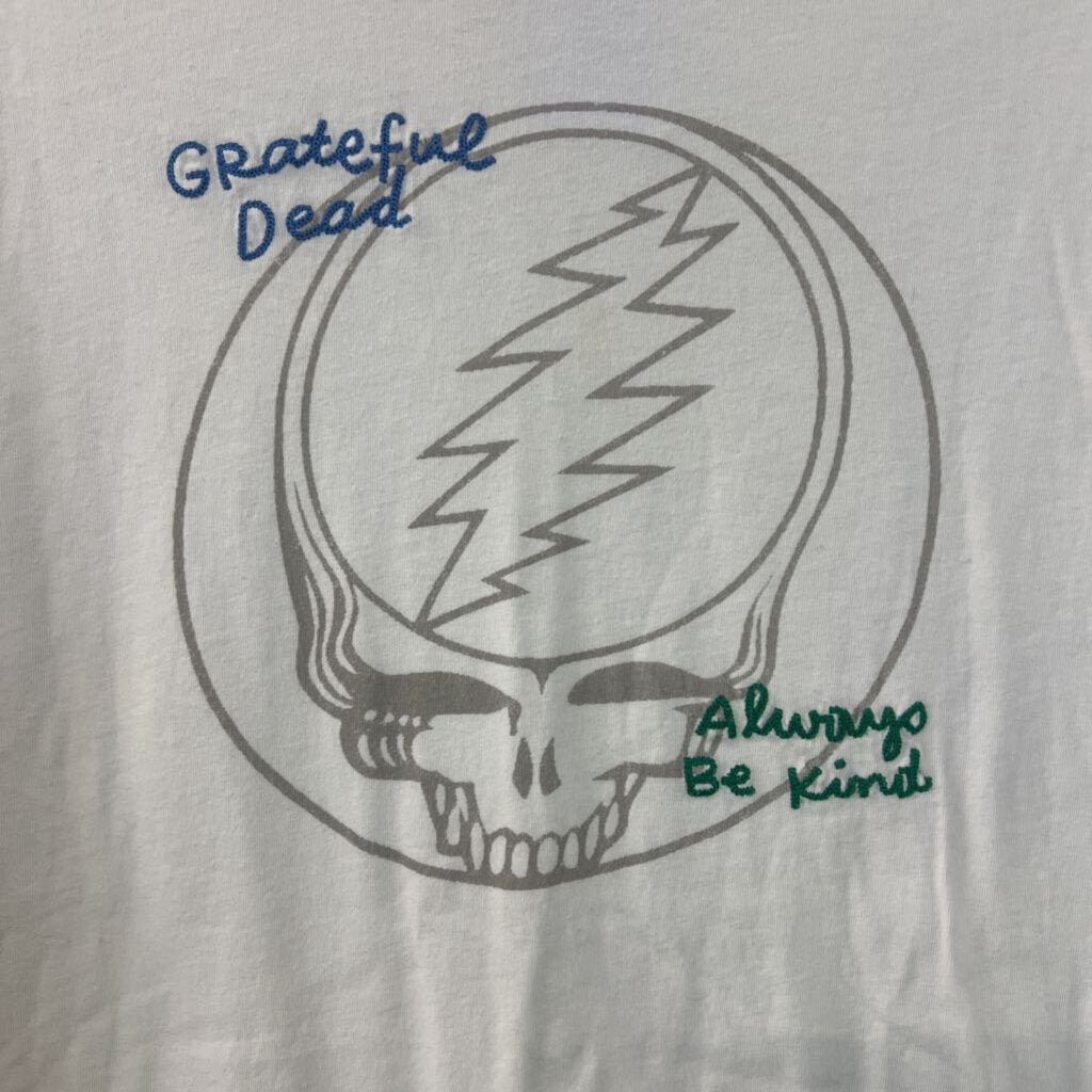 American Eagle White Grateful Dead Short Sleeve Graphic Tee Extra Small