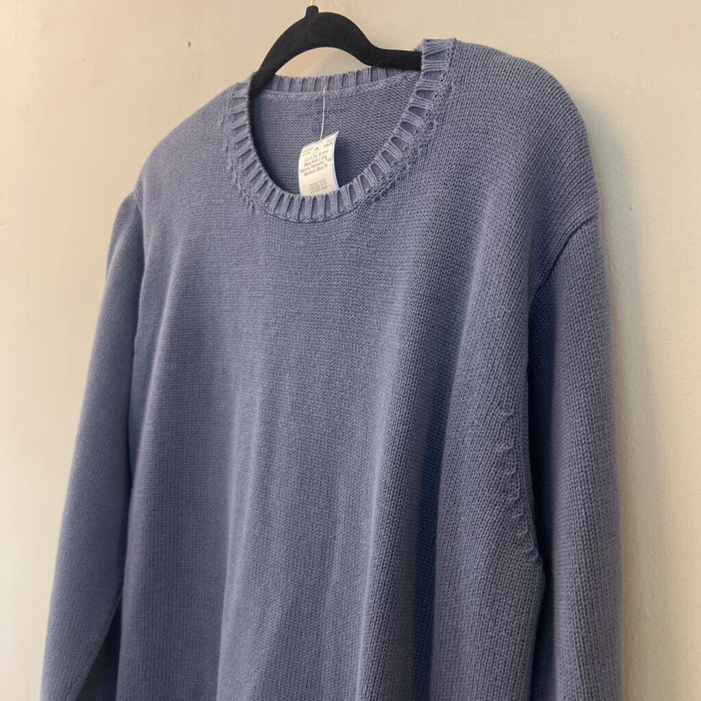 Blue Knit Long Sleeve Sweater Top Medium