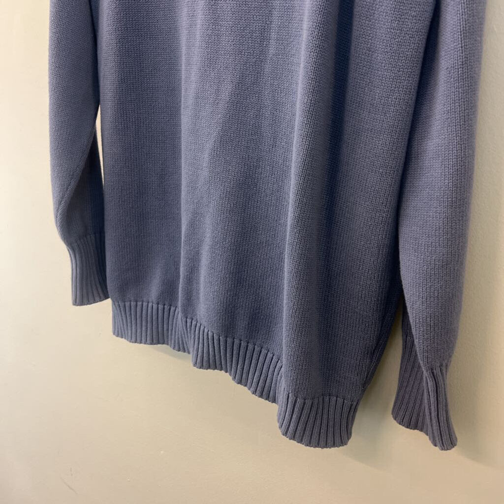 Blue Knit Long Sleeve Sweater Top Medium