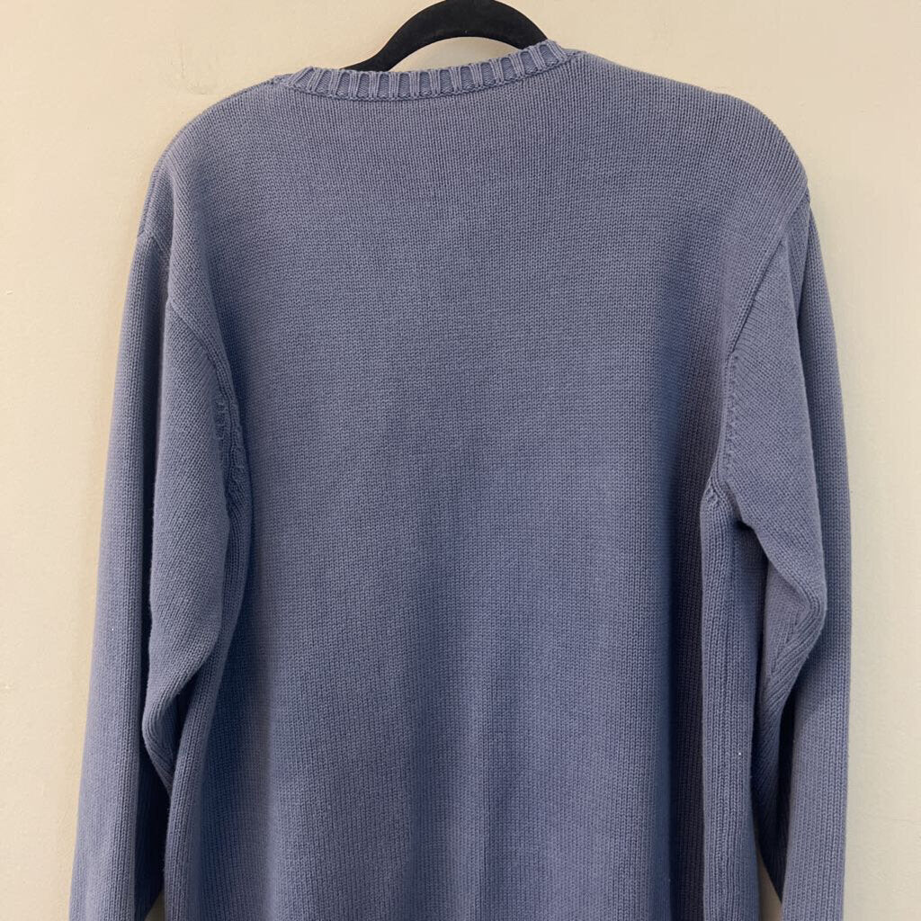 Blue Knit Long Sleeve Sweater Top Medium