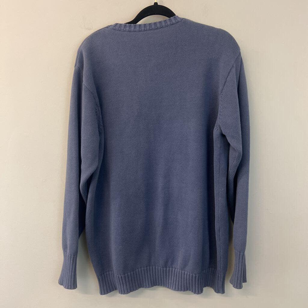 Blue Knit Long Sleeve Sweater Top Medium