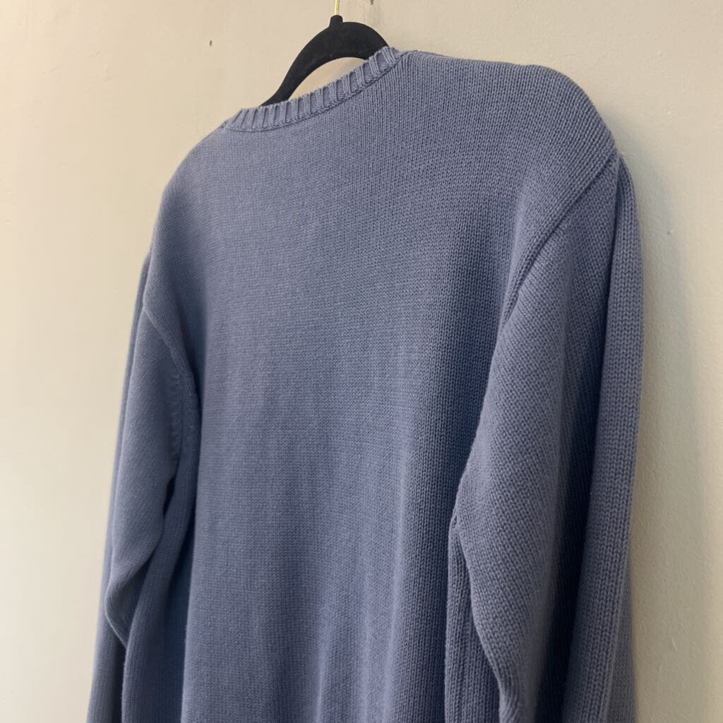 Blue Knit Long Sleeve Sweater Top Medium