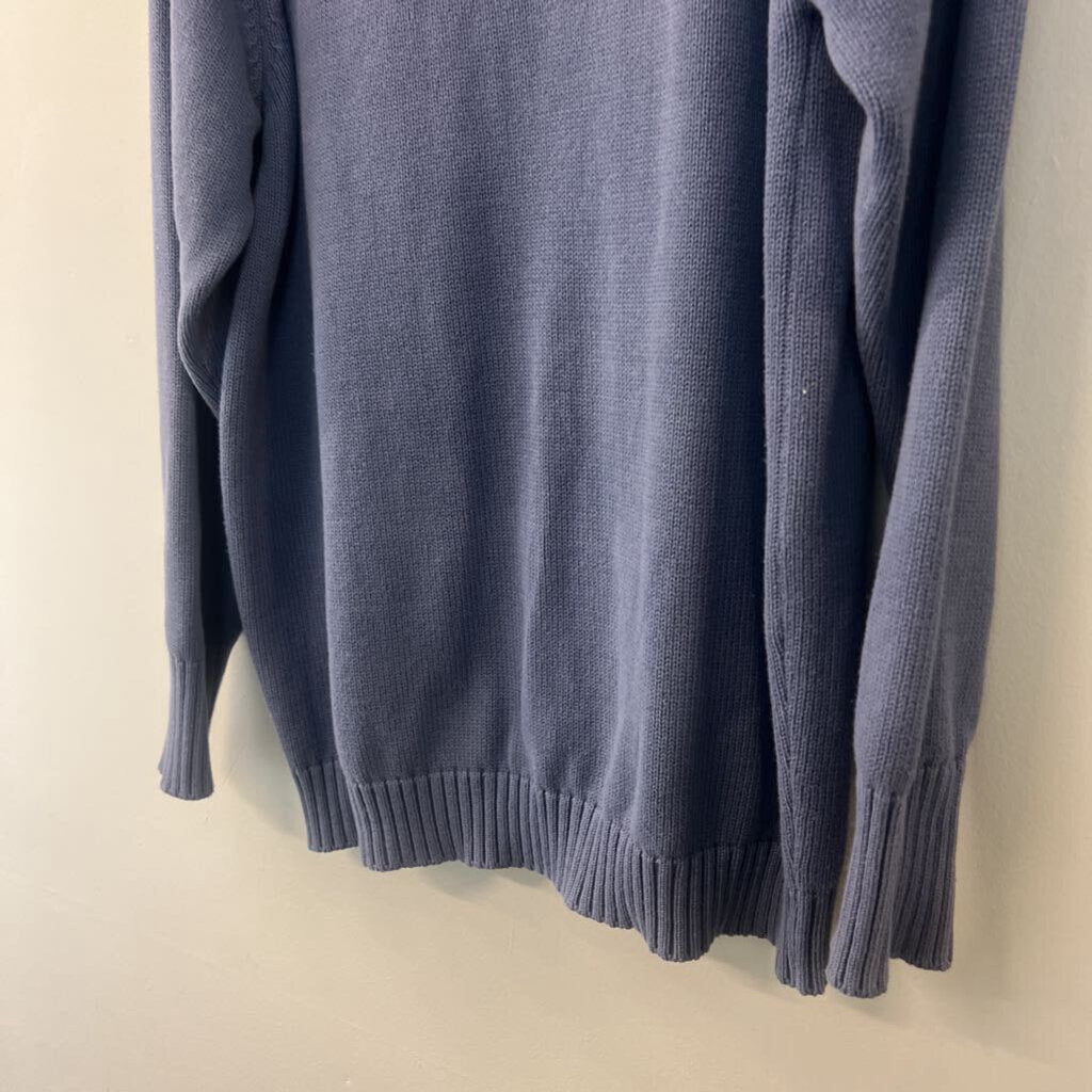 Blue Knit Long Sleeve Sweater Top Medium