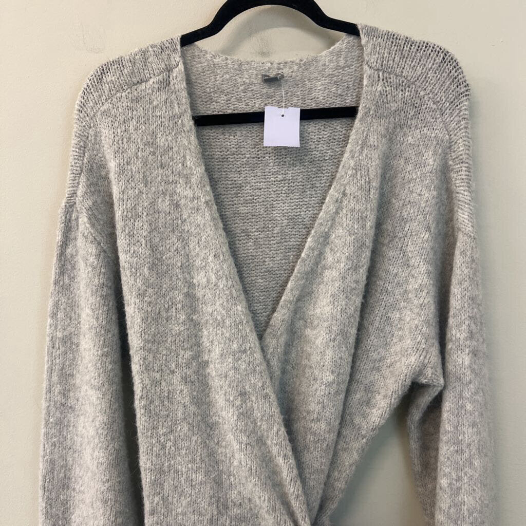 Aerie Grey Long Sleeve Sweater Wrap Dress Large