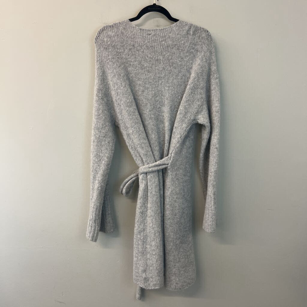 Aerie Grey Long Sleeve Sweater Wrap Dress Large