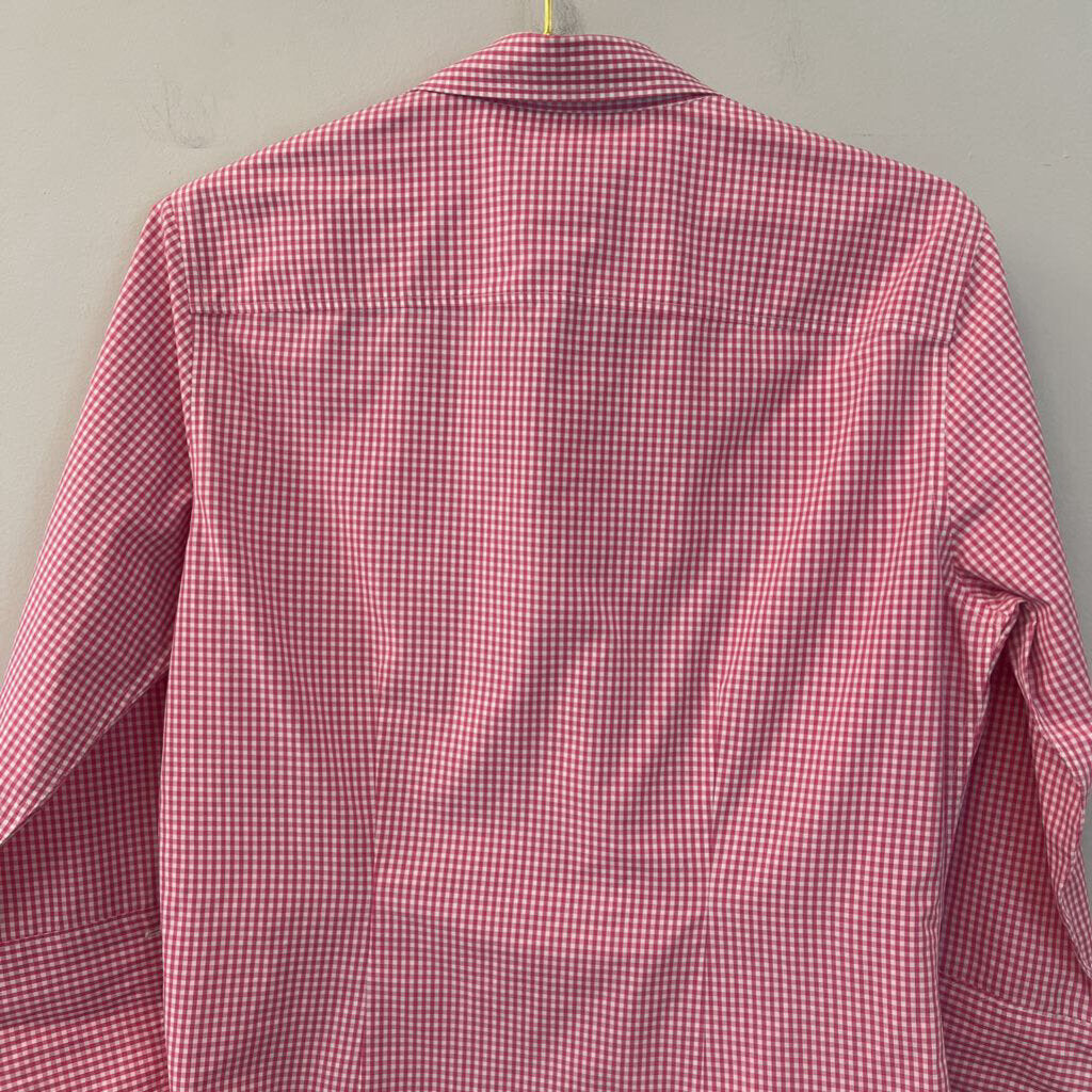 Vintage Brooks Brothers Pink/ White Gingham Long Sleeve Button Down Top 8