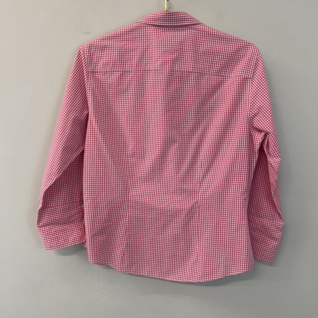 Vintage Brooks Brothers Pink/ White Gingham Long Sleeve Button Down Top 8