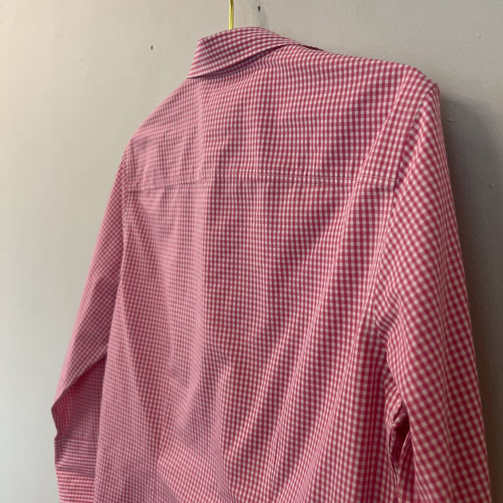 Vintage Brooks Brothers Pink/ White Gingham Long Sleeve Button Down Top 8