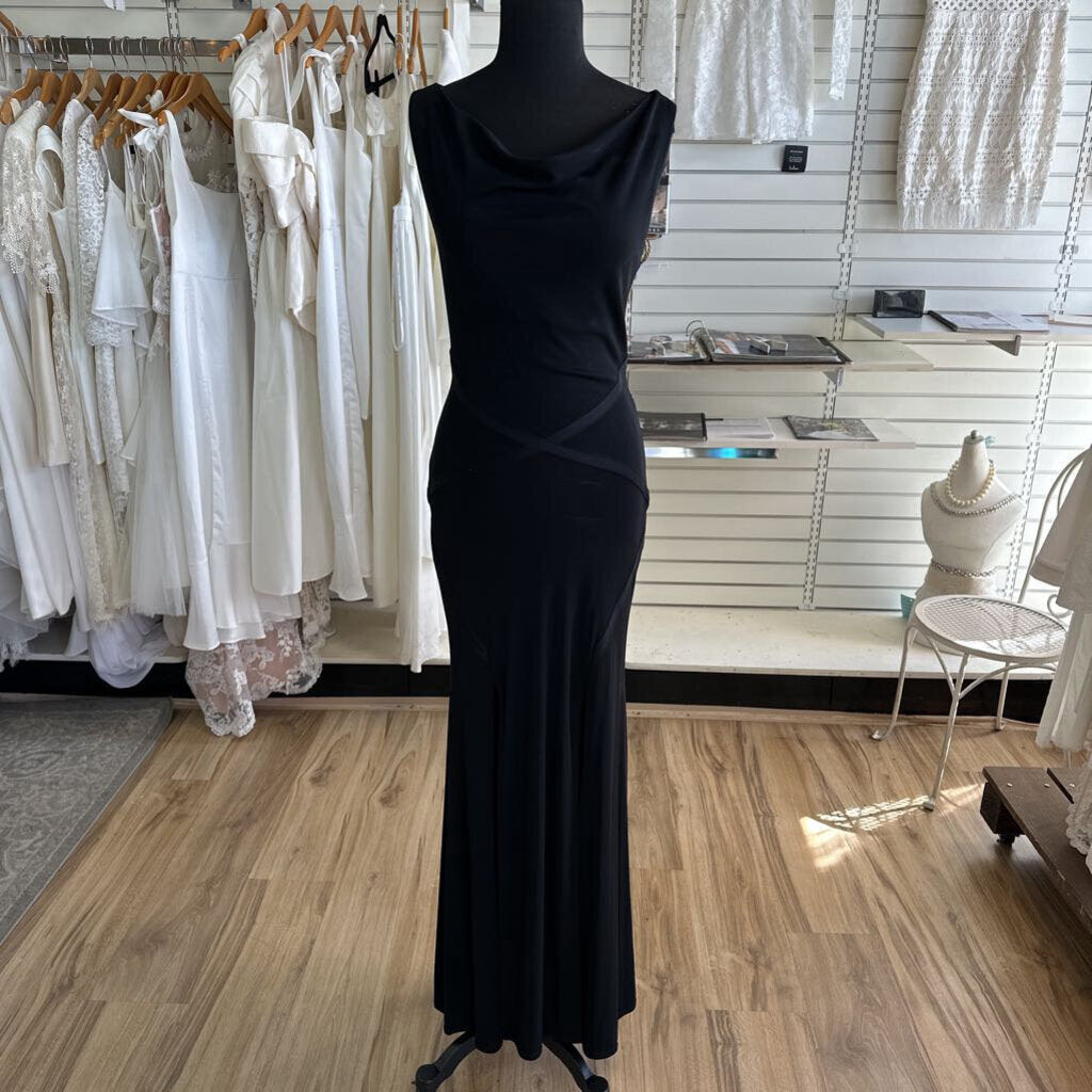 Vintage J. Ribkoff Strappy Black Formal Dress Small