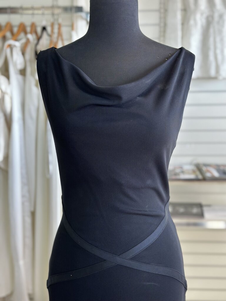 Vintage J. Ribkoff Strappy Black Formal Dress Small