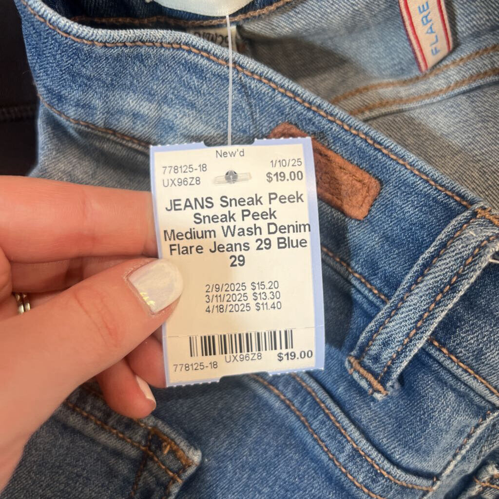 Sneak Peek Medium Wash Denim Flare Jeans 29