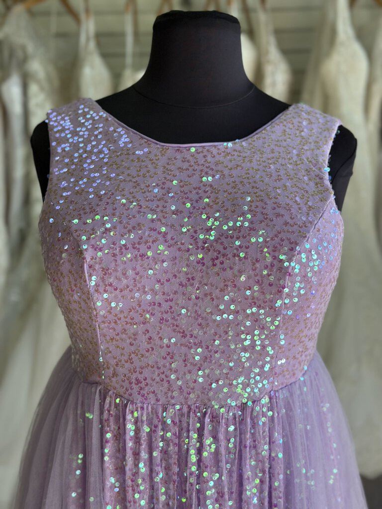 Light Purple Sequin/ Tulle Long Formal Dress Extra Large