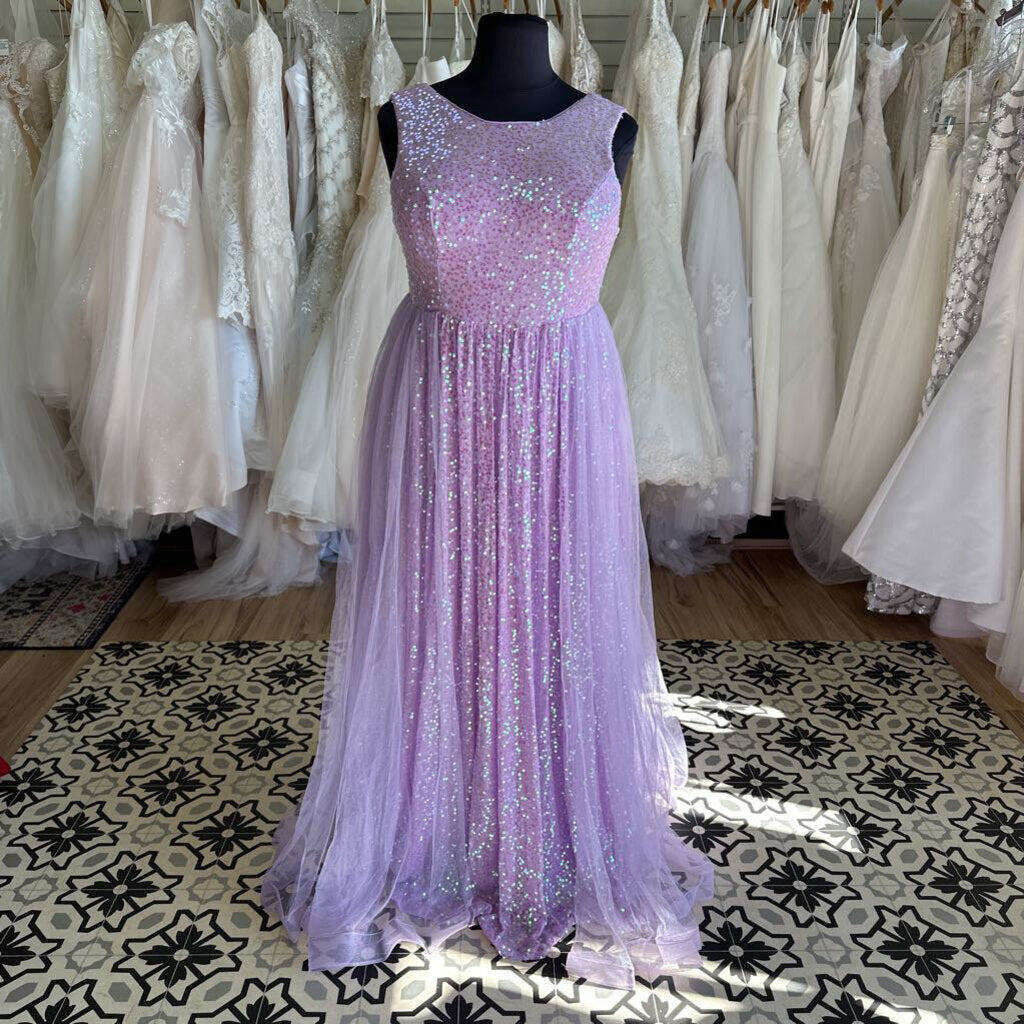 Light Purple Sequin/ Tulle Long Formal Dress Extra Large