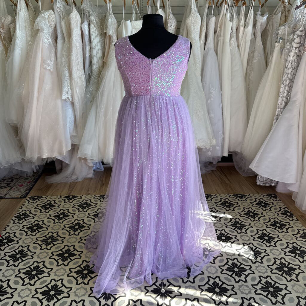 Light Purple Sequin/ Tulle Long Formal Dress Extra Large