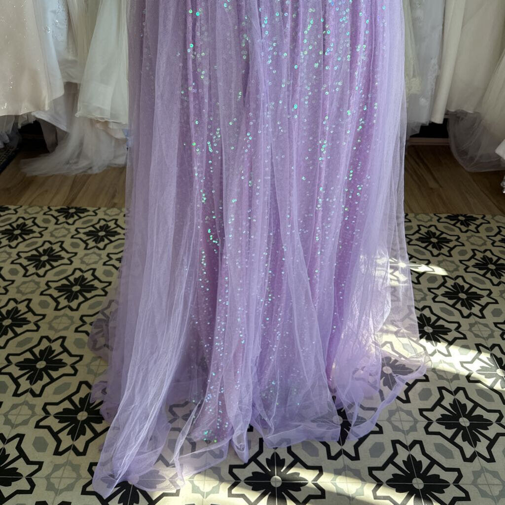 Light Purple Sequin/ Tulle Long Formal Dress Extra Large