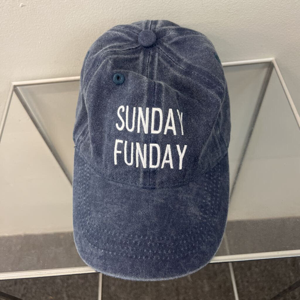 Blue/ White Sunday Funday Baseball Hat One Size