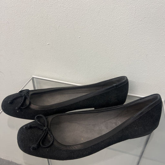 Stuart Weitzman Black Textured Ballet Flats 8.5