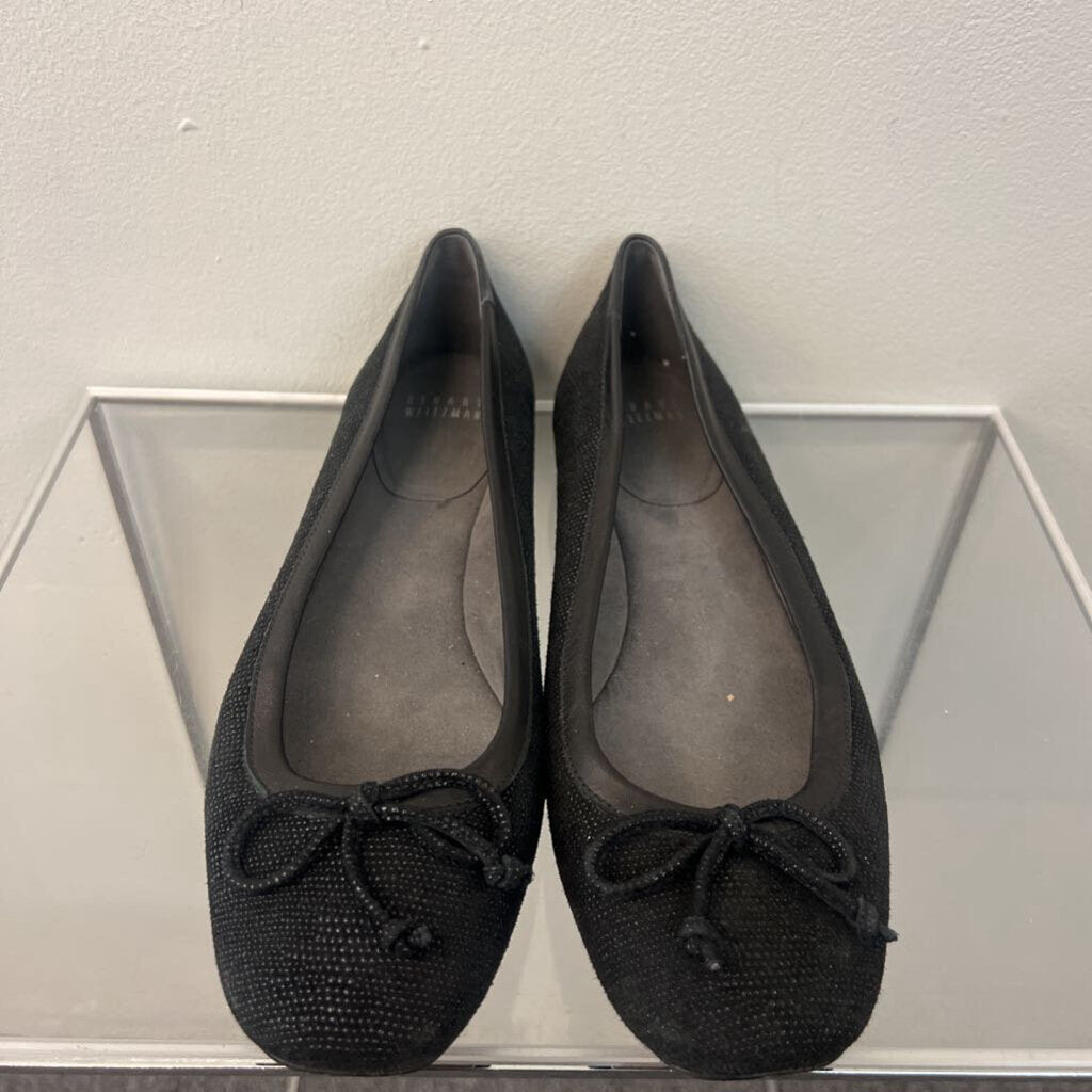 Stuart Weitzman Black Textured Ballet Flats 8.5