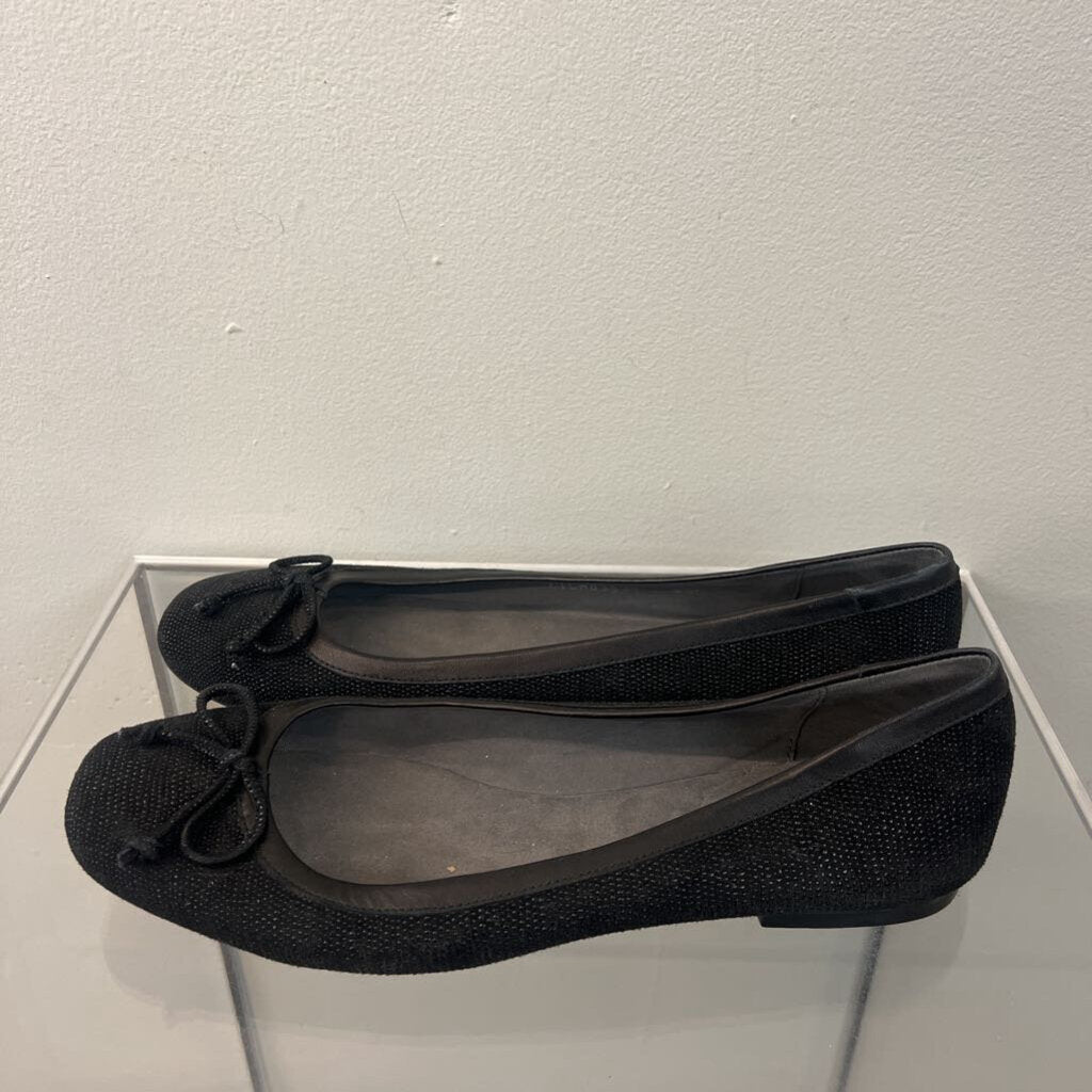 Stuart Weitzman Black Textured Ballet Flats 8.5