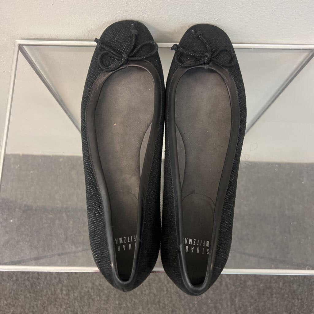 Stuart Weitzman Black Textured Ballet Flats 8.5