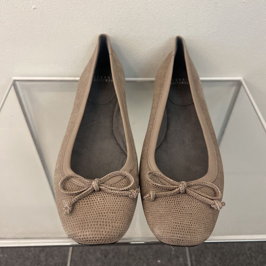 Stuart Weitzman Beige Textured Ballet Flats 8.5