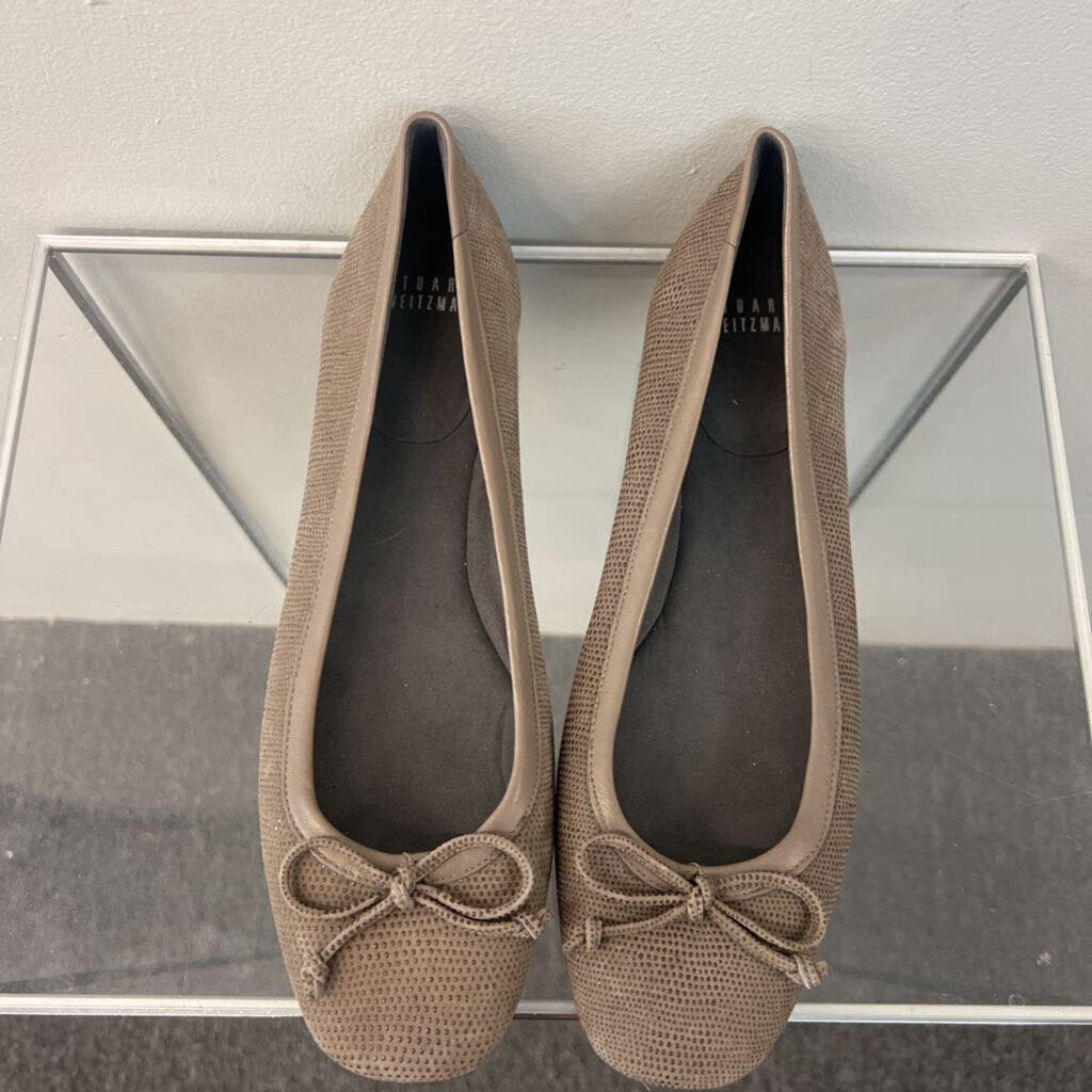 Stuart Weitzman Beige Textured Ballet Flats 8.5