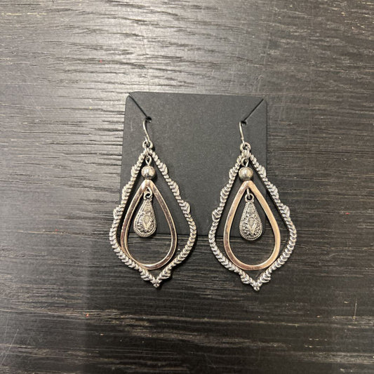 Silver Layered Drop Earrings