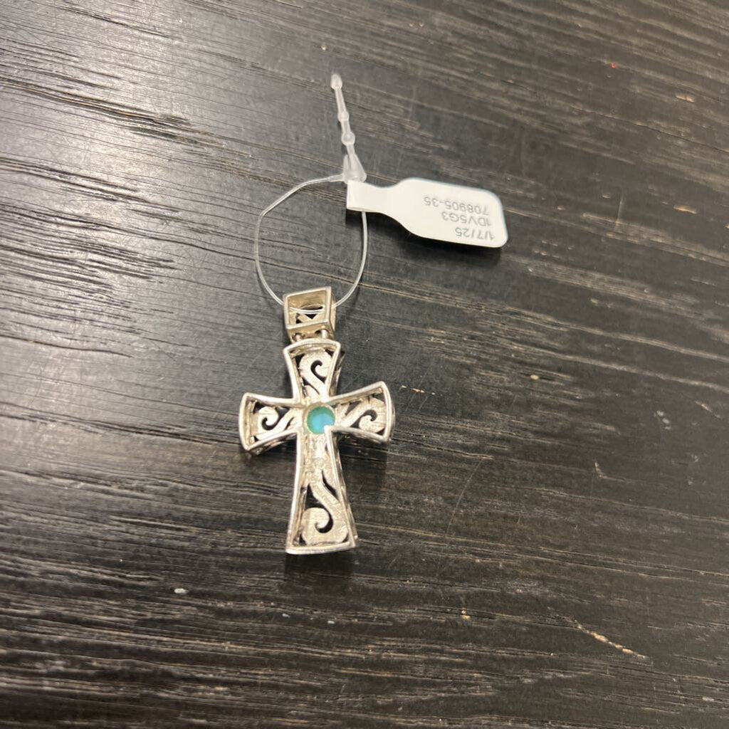 Sterling Silver/ Turquoise Cross Pendant