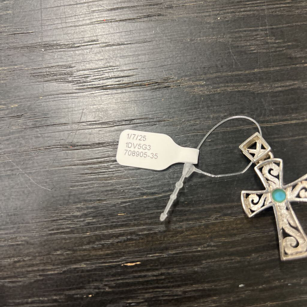 Sterling Silver/ Turquoise Cross Pendant