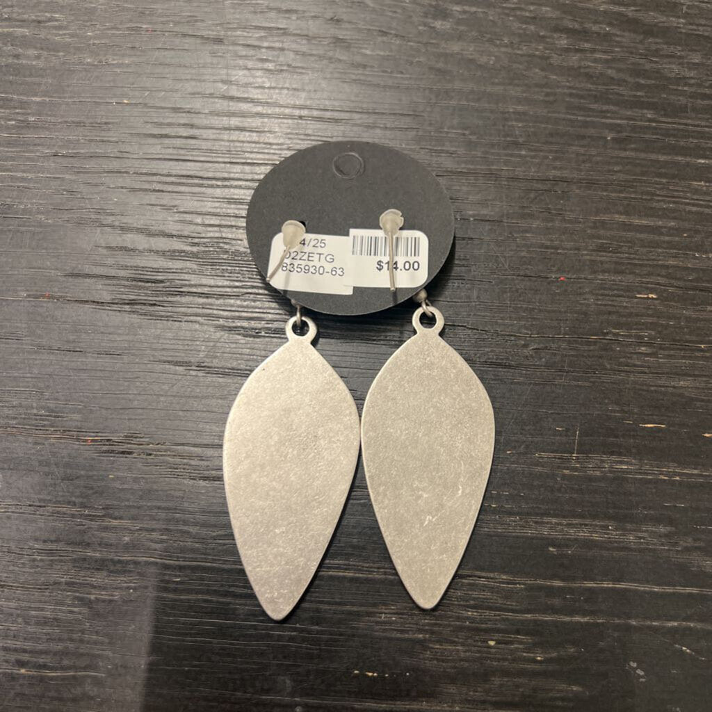 Silver Print Drop Earrings