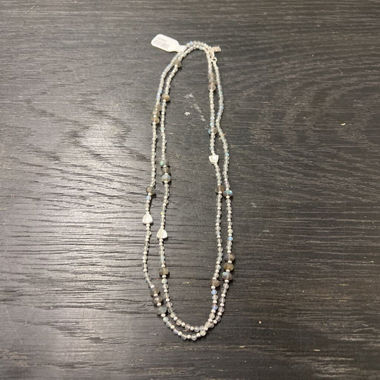C&H Silver/ Grey Beaded Long Necklace