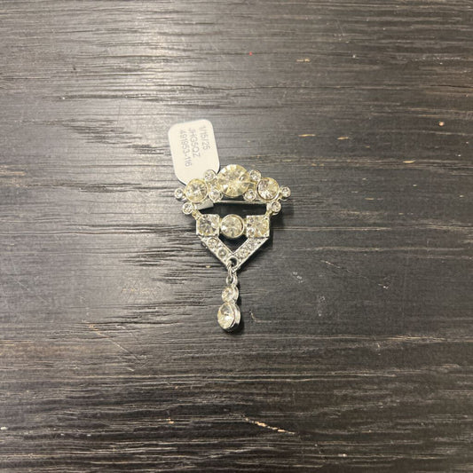 Silver/ Rhinestone Drop Pin