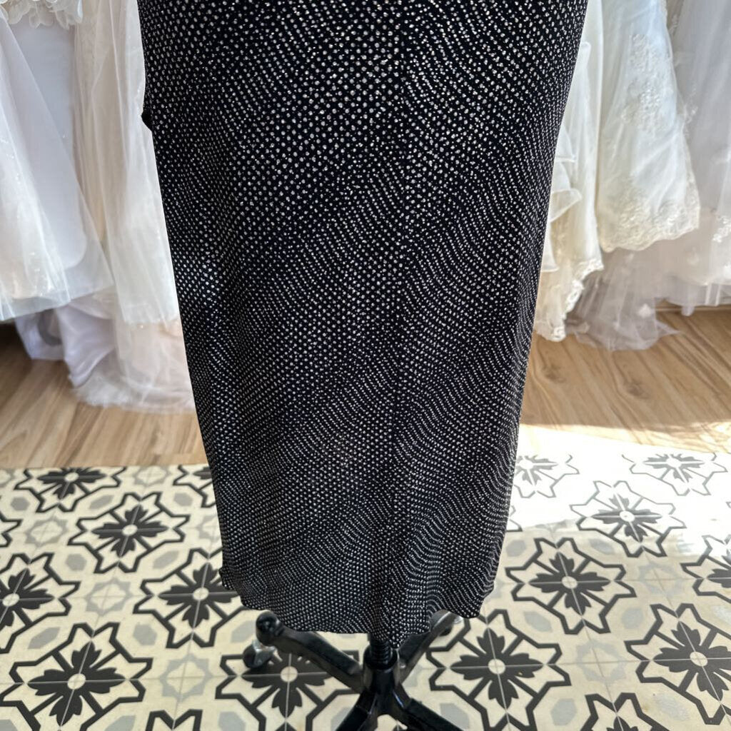 Hourglass Black/ Silver Sparkle Midi Dress Medium