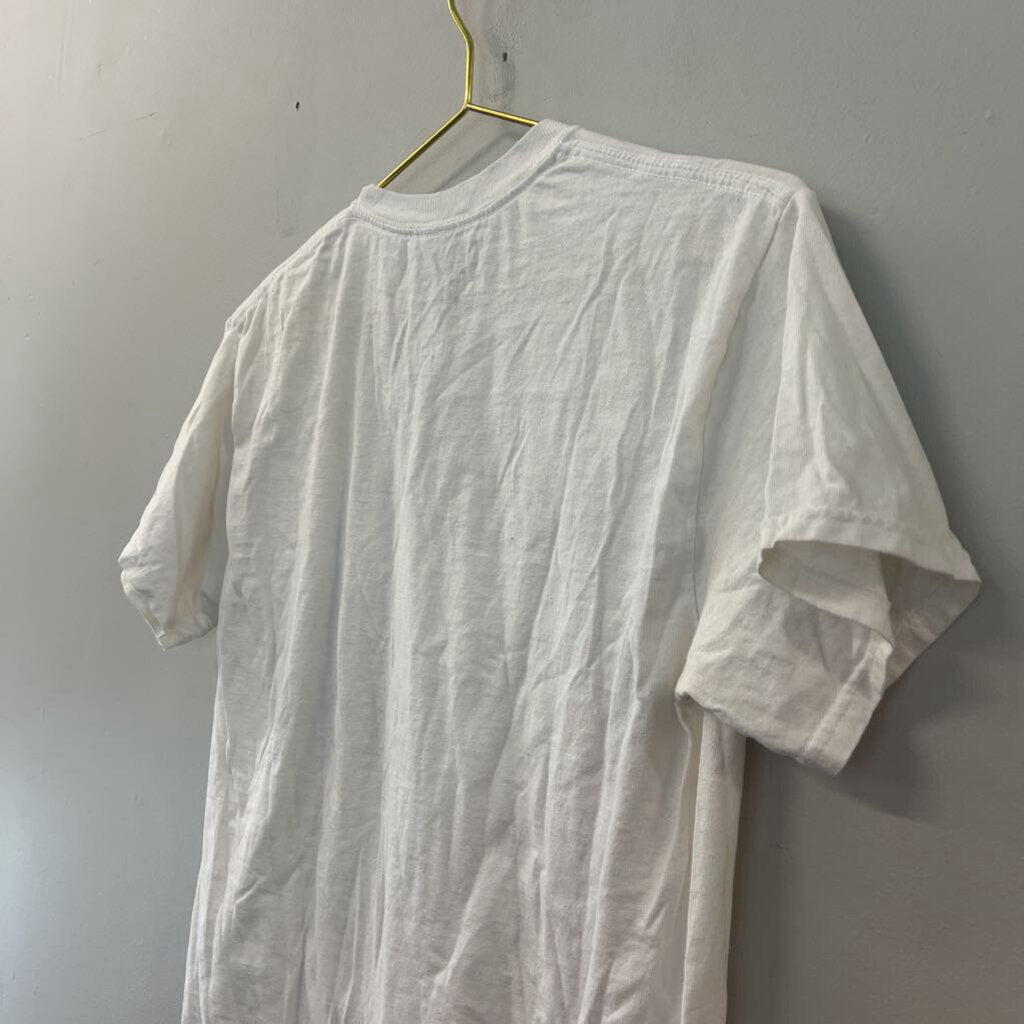 Gildan White/ Multi Bob Ross Short Sleeve Graphic Tee Medium