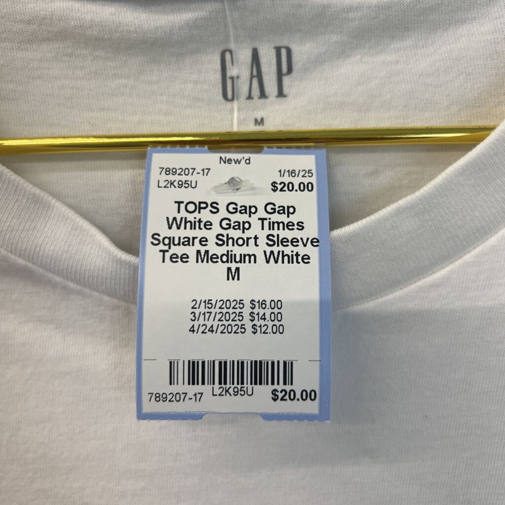 Gap White Gap Times Square Short Sleeve Tee Medium