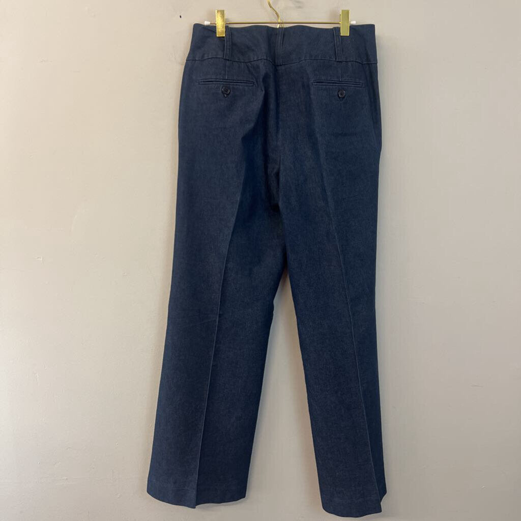 Larry Levine Dark Wash Chambray Trouser Pants 10