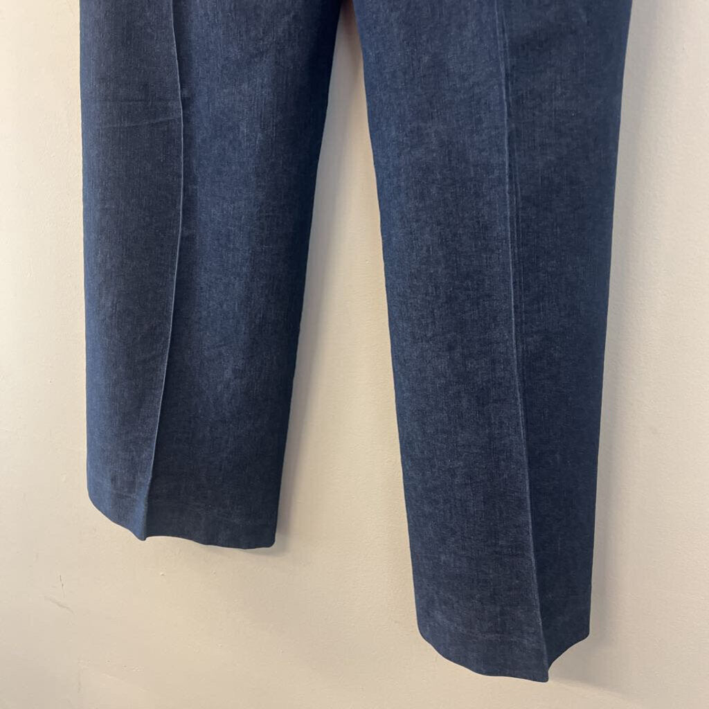 Larry Levine Dark Wash Chambray Trouser Pants 10