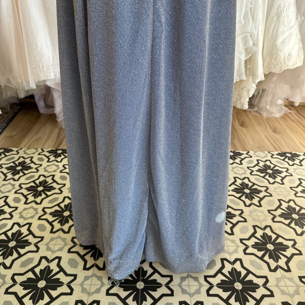 Blue Shimmer Corset Top Long Formal Dress Small