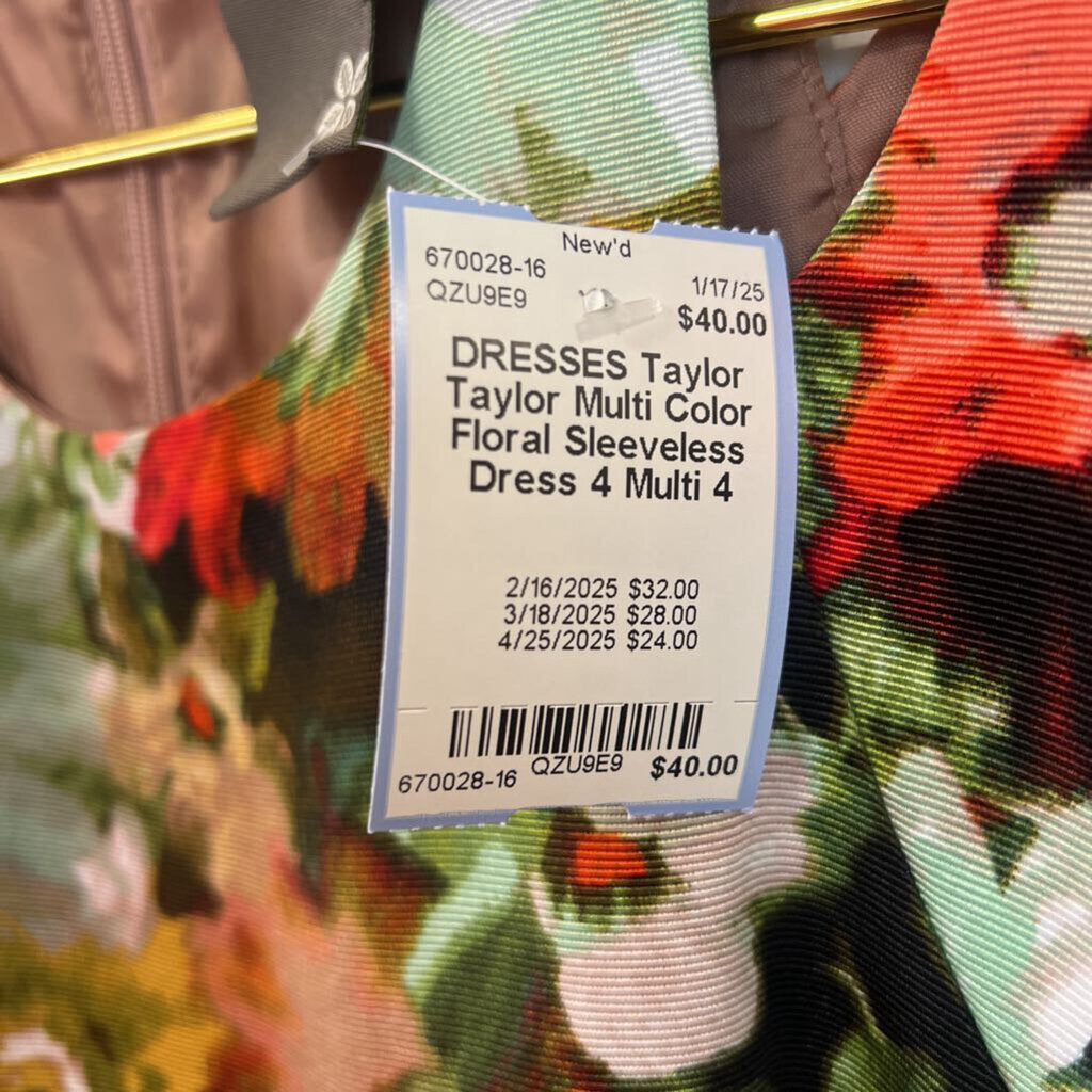 Taylor Multi Color Floral Sleeveless Dress 4