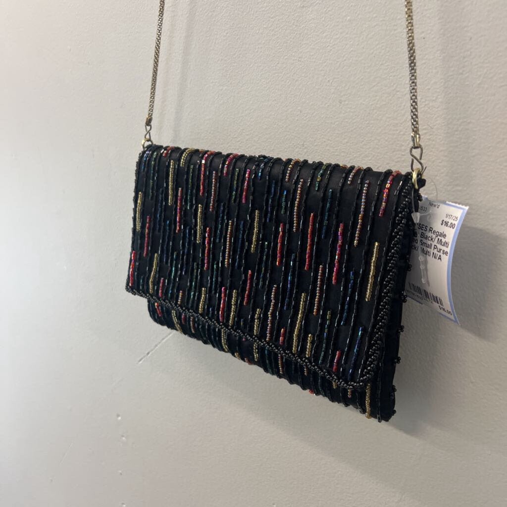 Regale Black/ Multi Beaded Small Purse