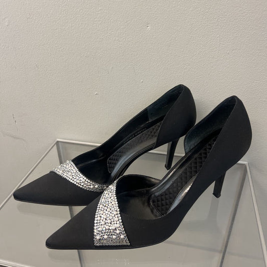 Valerie Stevens Black Embellished Pump Heels 9.5