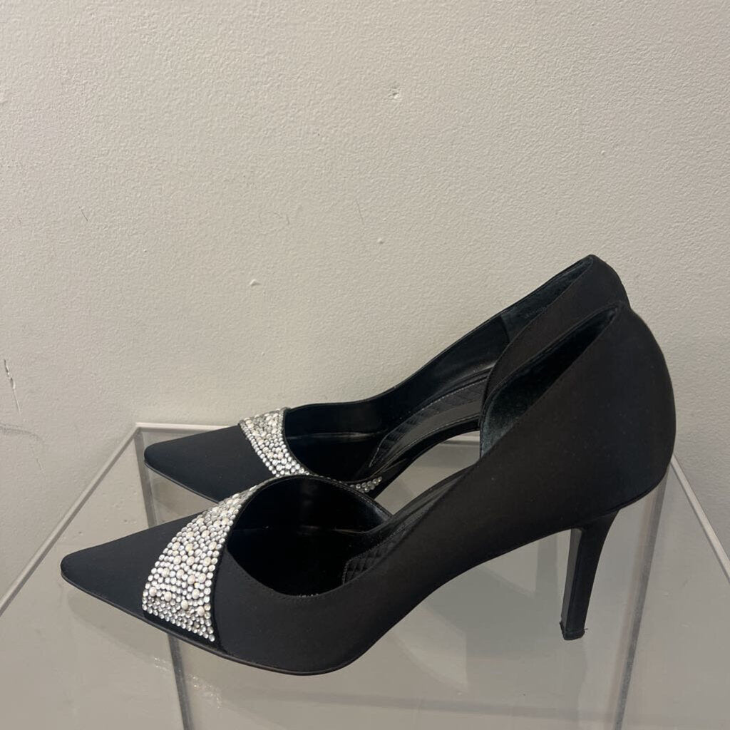 Valerie Stevens Black Embellished Pump Heels 9.5