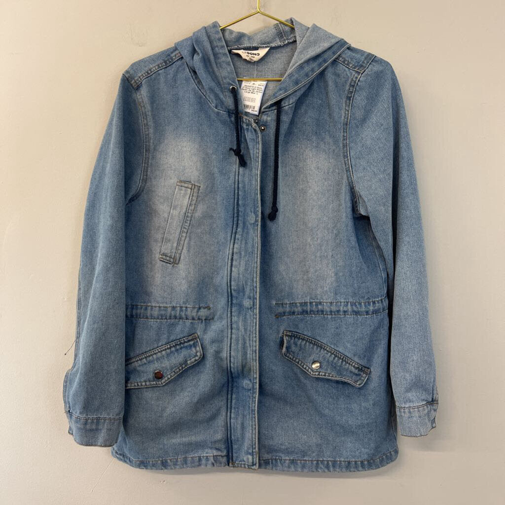 Ci Sono Light Wash Denim Zip Up Jacket Large