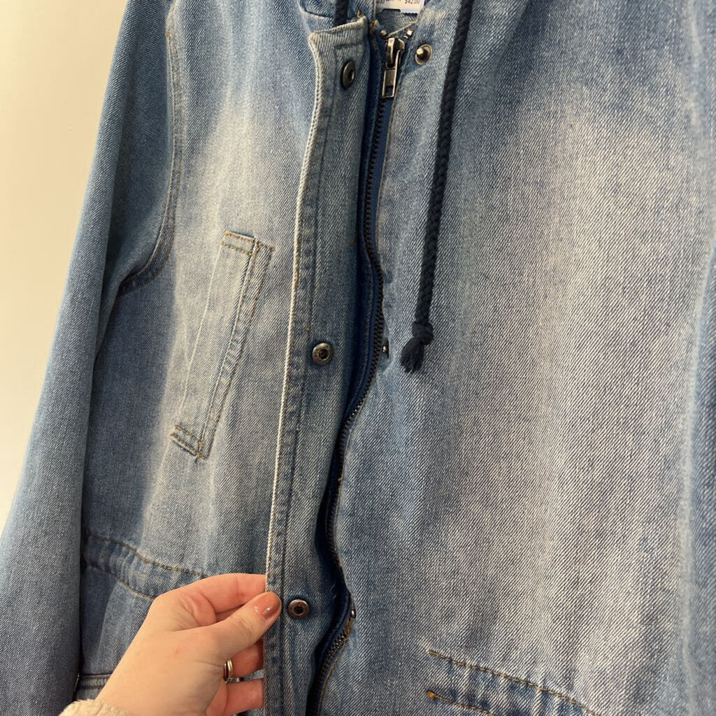 Ci Sono Light Wash Denim Zip Up Jacket Large