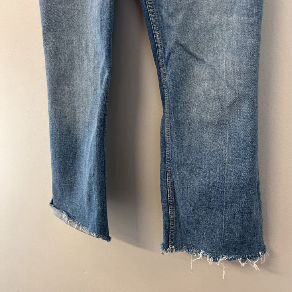 Zara Medium Wash Frayed Hem Jeans 10