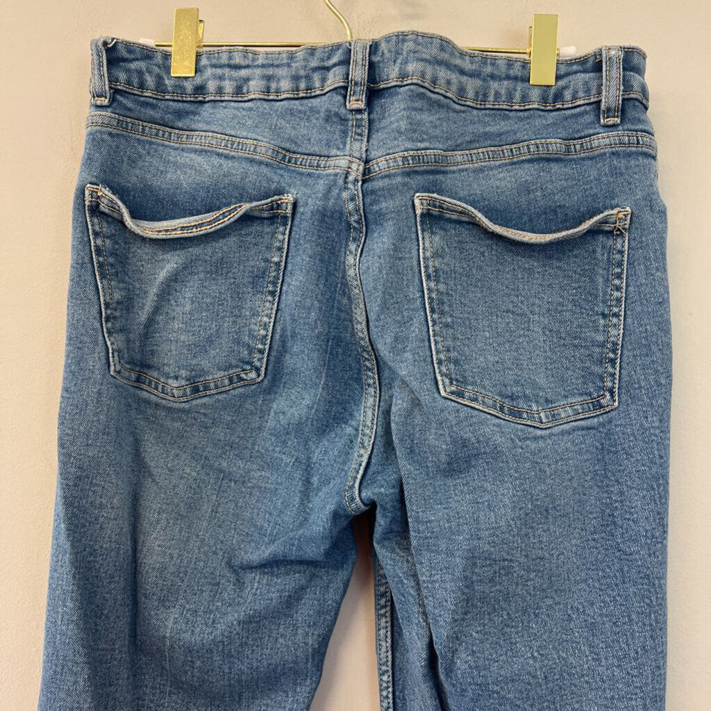 Zara Medium Wash Frayed Hem Jeans 10