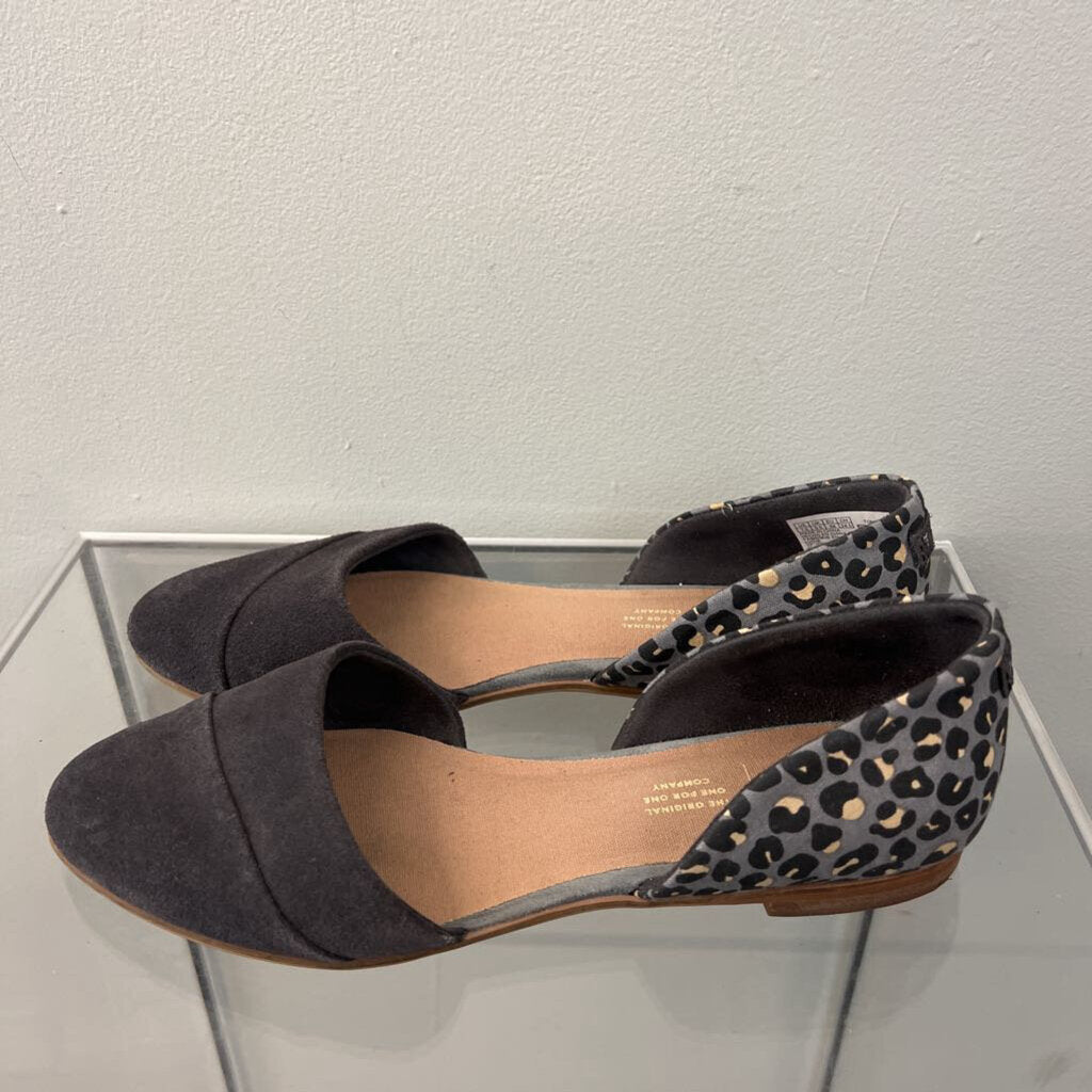 Toms Grey Point Toe Slip On Flats 7.5